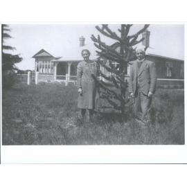 Rev. William Gibson Hannah, in front of The Manse