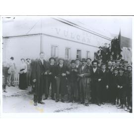 Zingari Football Team outside Vulcan Hotel Leaving St Bathans