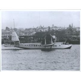 Pan American Airways System taxiing to landing stage