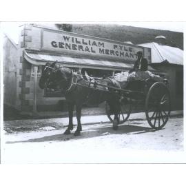 William Pyle in Cart outside his Shop