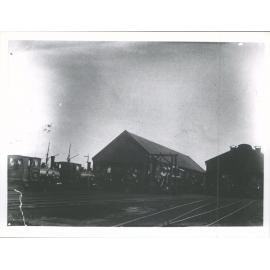 Railway Yards: 8 of 10 engines with their drivers & firemen