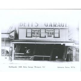 Earthquake 1929: Bett's Garage, Westport, N.Z.