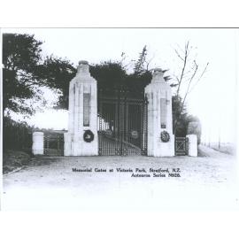 Memorial Gates at Victoria Park, Stratford, N.Z.
