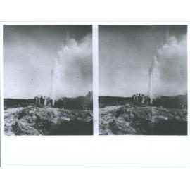 Tourists watching geyser at Whakarewarewa