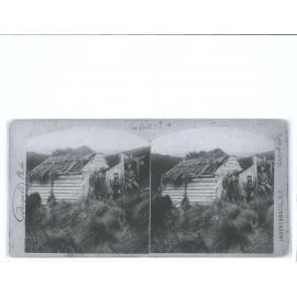 3 Men outside Hut on Campbell Island