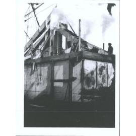 Blubber elevator above open boilers