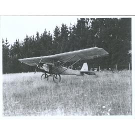 Home built parasol type aeroplane at Chatton, near Gore