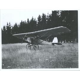 Home built parasol type aeroplane at Chatton, near Gore