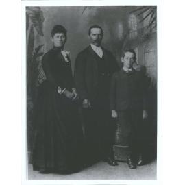 Hancock family. Mr & Mrs Hancock & son Tom