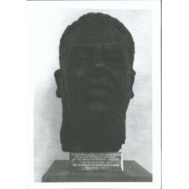 Front view of bust of R.A.K. Mason