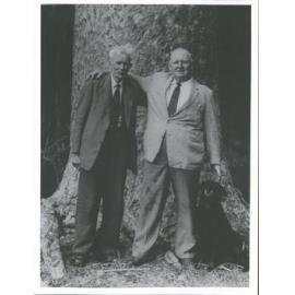 author 'The Story of Kauri' (R) + T.W. Collins photographer  'The Story of Kauri' at Thomsons Kauri Reserve 1961