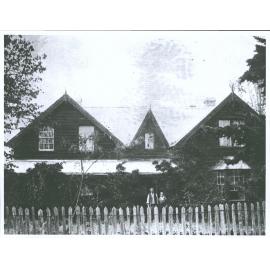 "Headingley" - Residence at Richmond, near Nelson built ca 1865 depicted are Mrs Thompson and son Frank ca 1905