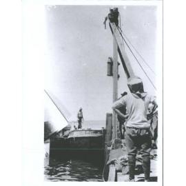 Pile driving at Anzac Cave with a [Gooben] shell