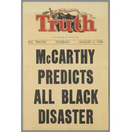 "McCarthy predicts All Black disaster"