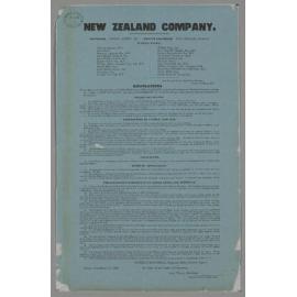 "New Zealand Company. ...Regulations"