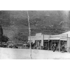 Hyde Photograph 5, Otago Central Hotel, Butchery Store and horse-drawn wagons