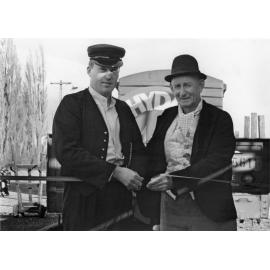 Hyde Photograph 4, two men cutting ribbon at Hyde