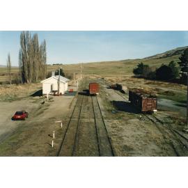Hyde Photograph 1, railway station, freight wagons and track at Hyde