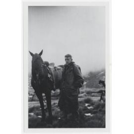 Jock McC and horse, Nokomai
