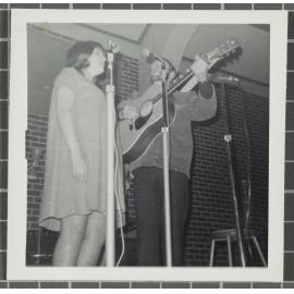 Duo performing at the 'Folk Proms Concert Capping '67', Union Hall, Dunedin