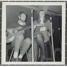 Duo performing at the 'Folk Proms Concert Capping '67', Union Hall, Dunedin