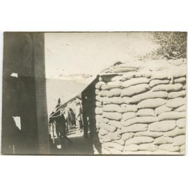 Camp with sandbags
