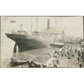 Troop transport HMAT Armadale (A26) docked at an unidentified wharf