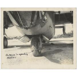 'Nose antenna of one of our RCM equipped B-24's 868th Bomb Squadron. Noemfoor December 1944'