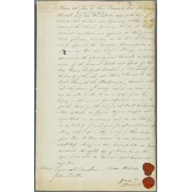 Kendall's power of attorney to Reverend Josiah Pratt, Secretary
