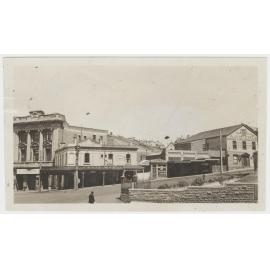 Stuart Street and Octagon corner showing a number of businesses