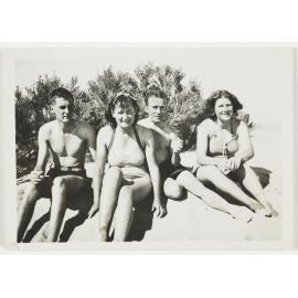 Colin McCahon, Doris Lusk, Rodney Kennedy and Elespie Forsyth at Mapua