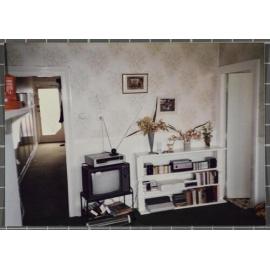 Television and bookcase at Robert Lord's house