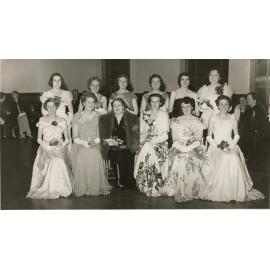Group of women dressed for a formal dance function