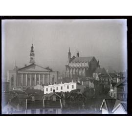 View looking south towards the Dunedin Town Hall and St Paul's Cathedral, Dunedin