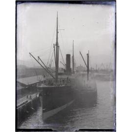 Steamship alongside the wharf in the Steamer Basin, Dunedin
