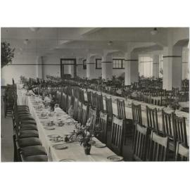 Tables set for the official opening luncheon of the Dunedin Chief Post Office