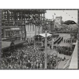 Princes Street scene on the day of laying the foundation stone of the Dunedin Post Office