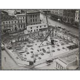 'The Dunedin Post Office showing foundations etc. The work of erection was commenced by the Fletcher Construction Company this week'