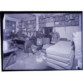 Men at work in the wrapping room, Coulls Somerville Wilkie, Crawford Street, Dunedin