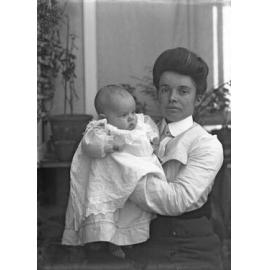 Fred McGeorge as a young baby, held by Ethel McGeorge