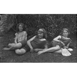 Vic, Em, and Phyllis McGeorge in bathing suits