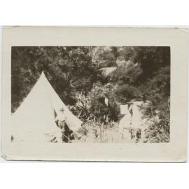 Photograph and negative of 'our camp'