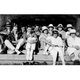 Young people sitting on steps