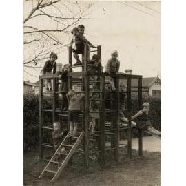 Children on playground equipment