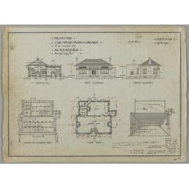 No. 518. Plans for Carnegie Free Library, Alexandra, Edmund Anscombe architect. Sheet 1.