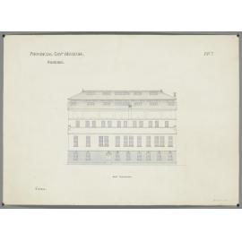 No. 559. [Otago Museum], plans for Provincial Government Museum, Great King Street, Dunedin, David Ross architect. Back elevation.