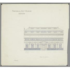 No. 559. [Otago Museum], plans for Provincial Government Museum, Great King Street, Dunedin, David Ross architect. Sheet 6. Front elevation.