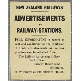 Notice regarding advertisements at railway stations