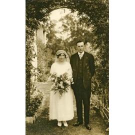 W.N. Benson and his wife on their wedding day