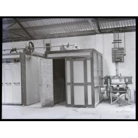 Preparation booths on factory floor